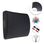 Casa si Gradina - Textile si covoare - Perne si pilote - Perne - Perna Lombara, pentru Masina, husa reglabila, spuma cu memorie, 34x34x12 cm, negru - Infinity.ro