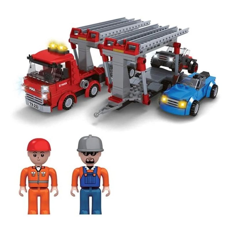 Jucarii, Copii si Bebe - Jucarii si jocuri - Seturi de constructie si cuburi - Seturi de constructie - Cuburi de Constructie cu Vehicule si 2 Figurine, 453 de piese - Infinity.ro