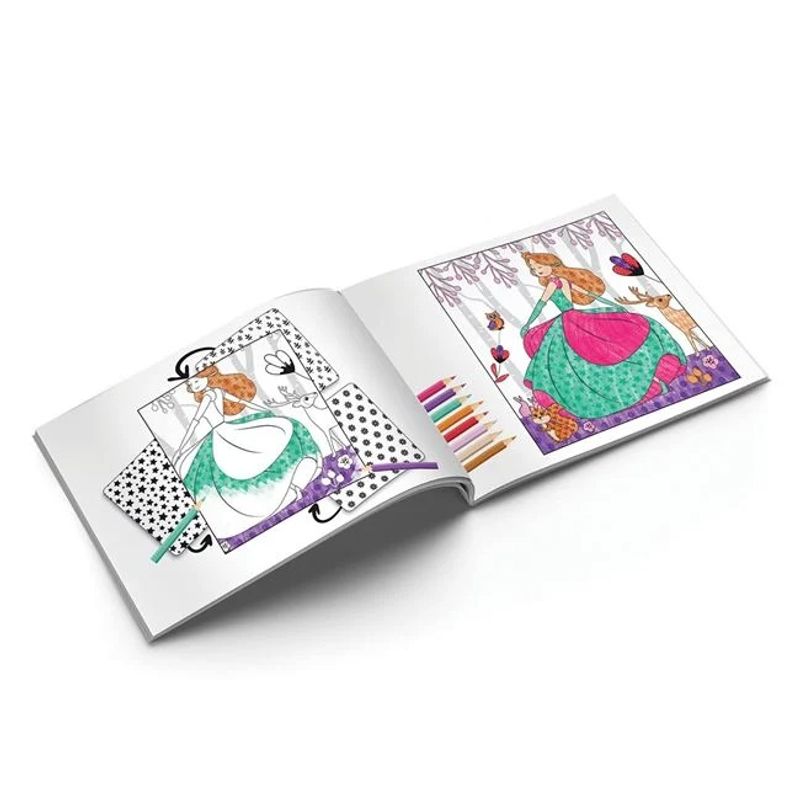 Carti si Birotica - Carti - Carti pentru copii - Carti de colorat - Set de Colorat cu Creioane Colorate, Printese, 20buc - Infinity.ro