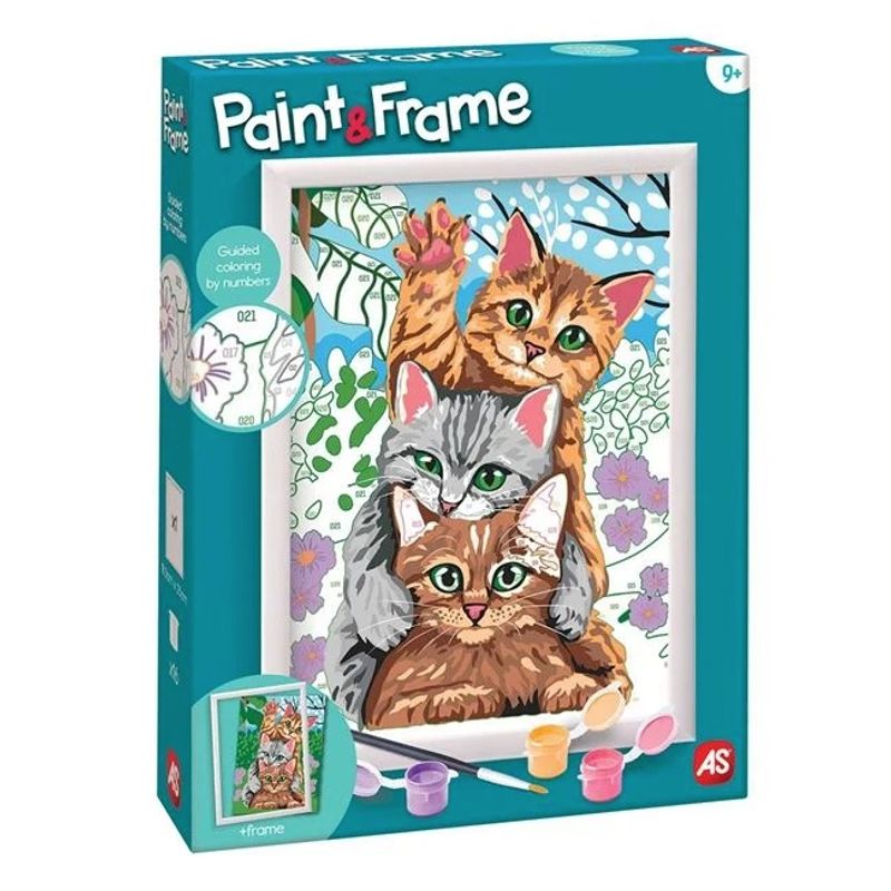 Jucarii, Copii si Bebe - Jucarii si jocuri - Jucarii & jocuri educative - Seturi pictura si desen - Kit Pictura si Rama cu Numere, Funny Kitties - Infinity.ro