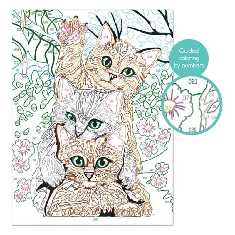 Jucarii, Copii si Bebe - Jucarii si jocuri - Jucarii & jocuri educative - Seturi pictura si desen - Kit Pictura si Rama cu Numere, Funny Kitties - Infinity.ro