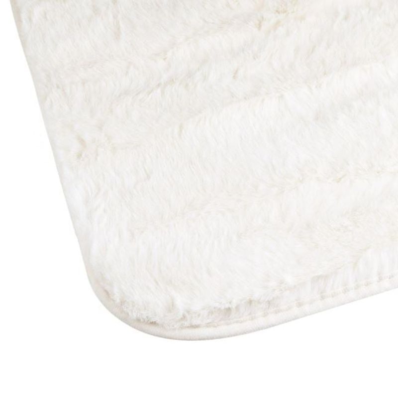 Casa si Gradina - Textile si covoare - Covoare - Covoare casa - Covoras decorativ catifelat pentru hol, aspect blanita de iepure,  antiderapant, 140x60 cm, alb - Infinity.ro