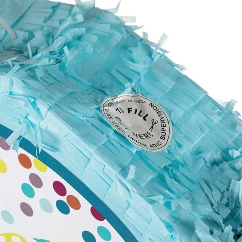 Casa si Gradina - Decoratiuni - Decoratiuni petrecere - Accesorii pentru petrecere - Pinata Party, Albastru, Imprimeu Happy birthday, 44x11cm - Infinity.ro