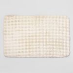 Casa si Gradina - Textile si covoare - Covoare - Covoare casa - Covoras decorativ, cu aspect de blanita, dungi si patratele, antiderapant, 150x100 cm, alb - Infinity.ro