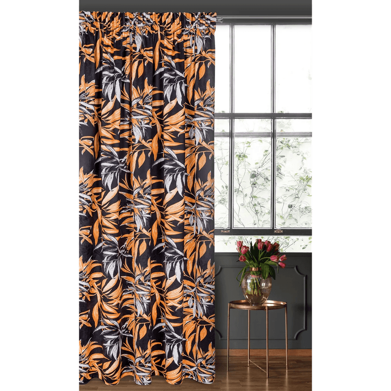 Casa si Gradina - Textile si covoare - Perdele si draperii - Draperii - Draperie PIERRE CARDIN ZOJA din catifea moale cu model tip ramuri, 140 x 270 cm, negru, rosu - Infinity.ro