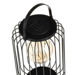 Casa si Gradina - Corpuri si surse de iluminat - Iluminat exterior - Felinare - Felinar solar, tip colivie cu bec suspendat, diametru 18x27cm, negru - Infinity.ro