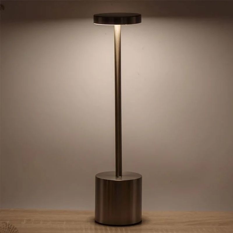 Casa si Gradina - Corpuri si surse de iluminat - Veioze si lampi - Veioze - Veioza Metalica cu USB si Functie Touch, 3 Nivele de Lumina, 35cm, argintiu - Infinity.ro