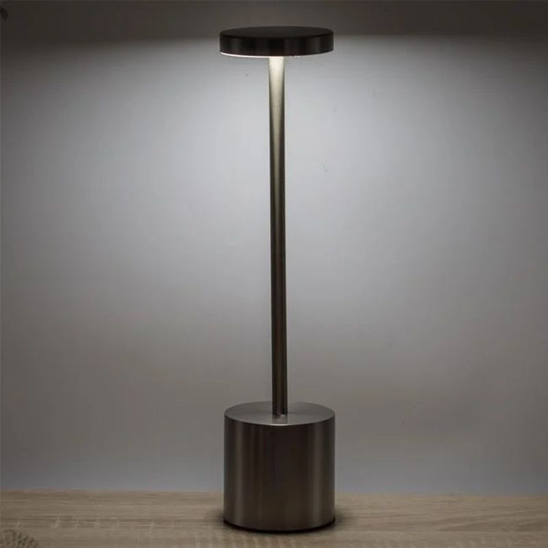 Casa si Gradina - Corpuri si surse de iluminat - Veioze si lampi - Veioze - Veioza Metalica cu USB si Functie Touch, 3 Nivele de Lumina, 35cm, argintiu - Infinity.ro