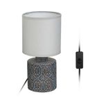 Casa si Gradina - Corpuri si surse de iluminat - Veioze si lampi - Veioze - Veioza cu Baza Ceramica si Abajur Textil, E14, 40W, gri - Infinity.ro