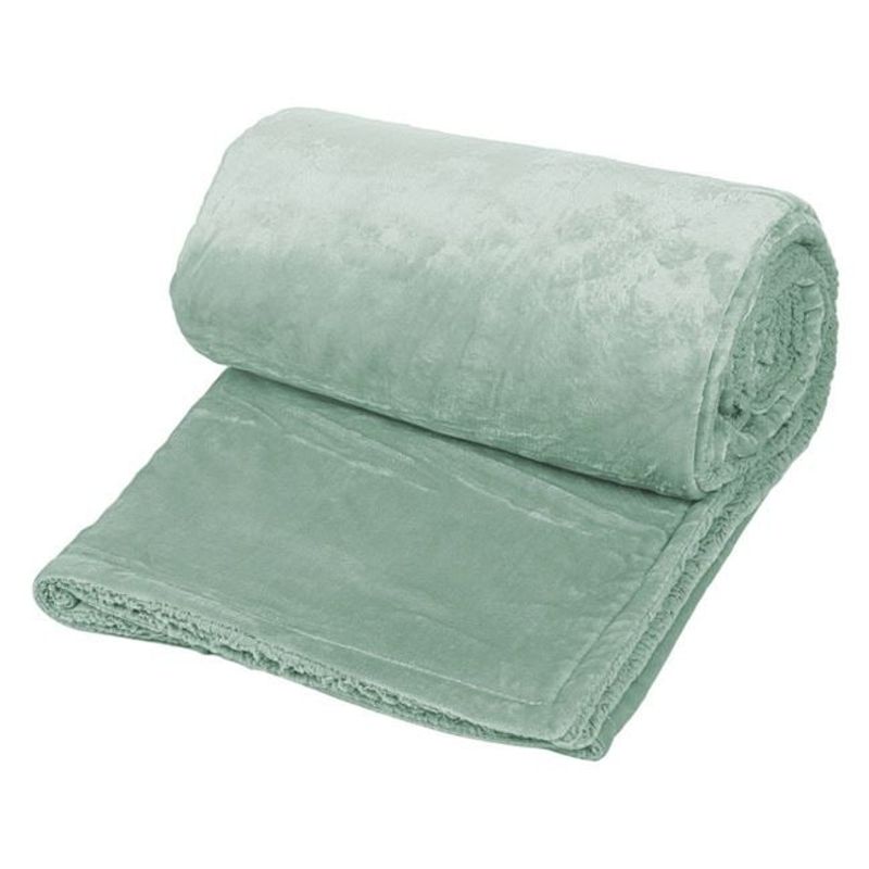 Casa si Gradina - Textile si covoare - Paturi si cuverturi - Paturi - Patura catifelata pentru iarna, cu interior cu aspect sherpa, 200x150 cm, verde - Infinity.ro