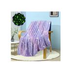 Casa si Gradina - Textile si covoare - Pături și cuverturi - Pături - Patura Pufoasa cu Insertii Fosforescente, Glow in the Dark, Model Unicorni si Stele/Luna si Stele, 150x200cm, Roz - Infinity.ro