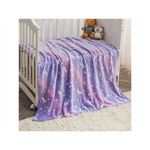 Casa si Gradina - Textile si covoare - Pături și cuverturi - Pături - Patura Pufoasa cu Insertii Fosforescente, Glow in the Dark, Model Unicorni si Stele/Luna si Stele, 150x200cm, Roz - Infinity.ro