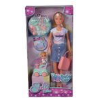 Jucarii, Copii si Bebe - Jucarii si jocuri - Papusi si accesorii - Papusi - Papusa Steffi cu masinuta premergator si bebe - Infinity.ro