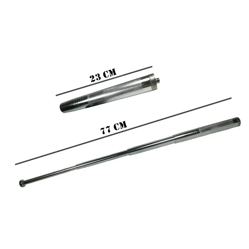 Sport si Outdoor - Sporturi de contact - Produse autoaparare - Set baston telescopic din otel si spray paralizant , 110 ml, argintiu, 77 cm, 4 sectiuni , husa inclusa - Infinity.ro