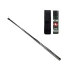 Sport si Outdoor - Camping - Accesorii camping si drumetii - Set baston telescopic din otel si spray paralizant , 90 ml, argintiu, 77 cm, 4 sectiuni , husa inclusa - Infinity.ro