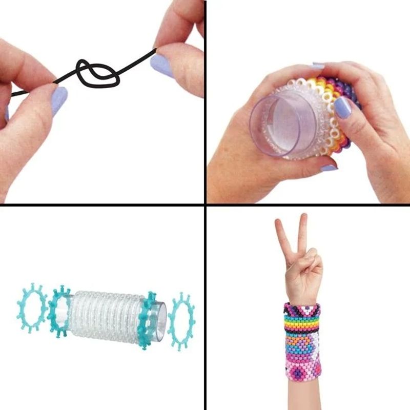 Jucarii, Copii si Bebe - Jucarii si jocuri - Jucarii de rol - Frumusete, bijuterii si accesorii fetite - Set Creativ Bratari cu Margele, 9 Culori, 8 Modele - Infinity.ro