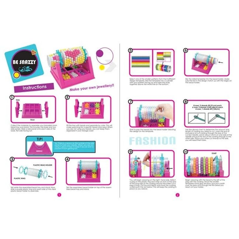 Jucarii, Copii si Bebe - Jucarii si jocuri - Jucarii de rol - Frumusete, bijuterii si accesorii fetite - Set Creativ Bratari cu Margele, 9 Culori, 8 Modele - Infinity.ro