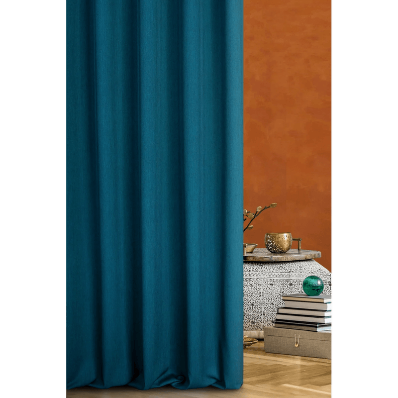 Casa si Gradina - Textile si covoare - Perdele si draperii - Draperii - Draperie TERRA COLLECTION MOROCCO din tesatura de in, 140 x 250 cm, turcoaz - Infinity.ro
