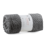 Casa si Gradina - Textile si covoare - Pături și cuverturi - Pături - Patura CINDY, moale si placuta la atingere, cu model in relief, 170 x 210 cm, gri - Infinity.ro