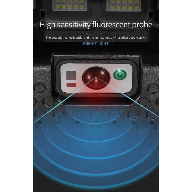 Casa si Gradina - Corpuri si surse de iluminat - Iluminat exterior - Lampi solare - Lampa solara stradala, 640 LED-uri 1600W, baterie 6000mAh, cu telecomanda, 74cm, negru - Infinity.ro