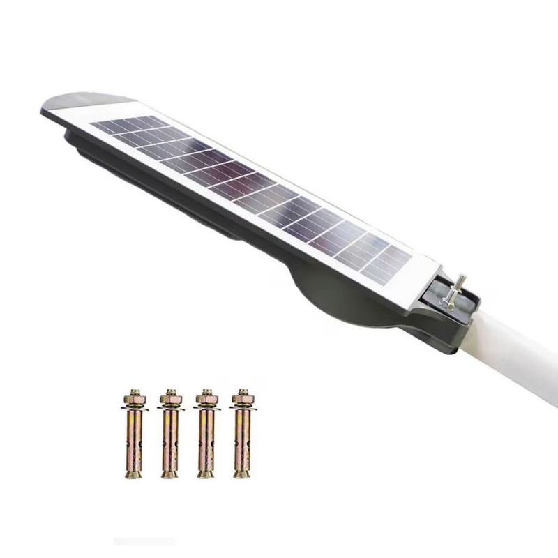 Casa si Gradina - Corpuri si surse de iluminat - Iluminat exterior - Lampi solare - Lampa solara stradala, putere 300W, cu telecomanda, senzor de lumina si miscare, IP66, gri-negru - Infinity.ro