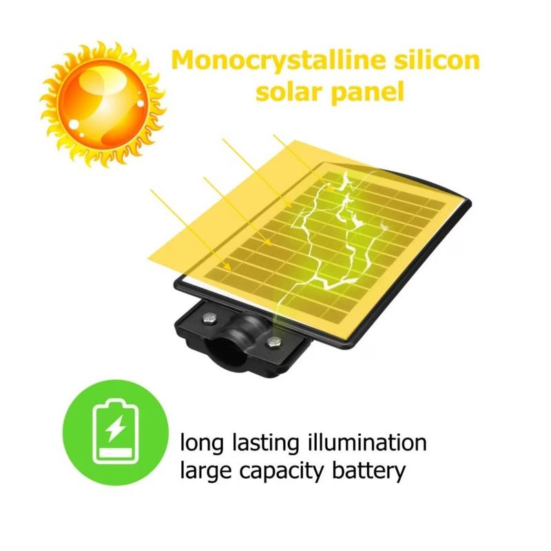 Casa si Gradina - Corpuri si surse de iluminat - Iluminat exterior - Lampi solare - Lampa solara stradala, putere 300W, cu telecomanda, senzor de lumina si miscare, IP66, gri-negru - Infinity.ro