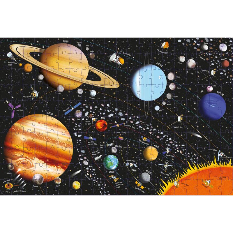 Jucarii, Copii si Bebe - Jucarii si jocuri - Jocuri si puzzle - Puzzle - Set Puzzle 300 piese si Carte - The Solar System Usborne Book - Infinity.ro