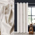 Casa si Gradina - Textile si covoare - Perdele si draperii - Draperii - Draperie decorativa, tip blackout, cu aspect de piele suede, cu inele, 140x260 cm, crem - Infinity.ro