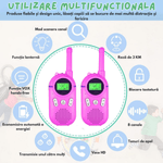 Jucarii, Copii si Bebe - Jucarii si jocuri - Jucarii & jocuri educative - Jucarii interactive - Set 2 statii Walkie Talkie pentru copii, cu Raza Lunga de Actiune, functia Vox, Varsta Recomandata +3 ani, Sunet clar - Infinity.ro