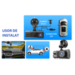 Auto si Moto - Electronice auto - Camere auto si DVR - Camera Auto Tripla de bord Full HD 1080P, WIFI, G-Senzor Reglabil, Aplicatie Pe Telefon, Night Vision, Loop Recording - Infinity.ro