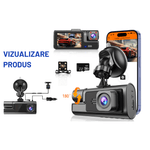Auto si Moto - Electronice auto - Camere auto si DVR - Camera Auto Tripla de bord Full HD 1080P, WIFI, G-Senzor Reglabil, Aplicatie Pe Telefon, Night Vision, Loop Recording - Infinity.ro