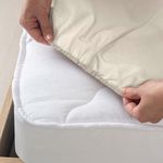 Casa si Gradina - Textile si covoare - Lenjerii de pat - Cearceafuri de pat - Cearceaf cu elastic pentru pat dublu, din bumbac, 160x200cm+28cm, bej - Infinity.ro