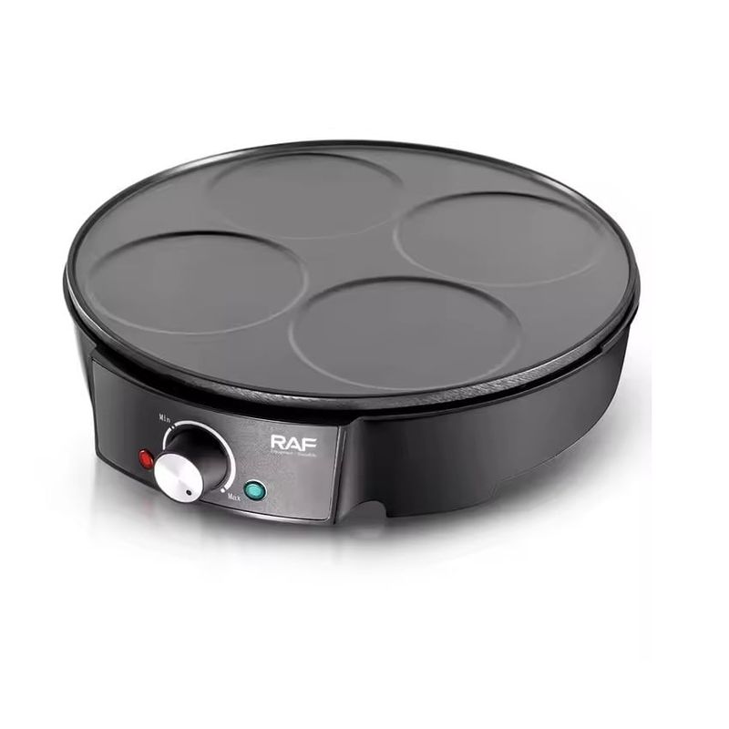 Electronice si Electrocasnice - Electrocasnice bucatarie - Aparate de gatit & desert - Aparate de preparat desert - Aparat electric pentru preparat micul dejun, RAF R2508, 1200 W, diametru 30 cm, Negru - Infinity.ro