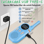 Jucarii, Copii si Bebe - Jucarii si jocuri - Jucarii & jocuri educative - Jucarii interactive - Set 2 statii Walkie Talkie pentru copii, cu Raza Lunga de Actiune, functia Vox, Varsta Recomandata +3 ani, Sunet clar - Infinity.ro