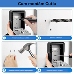 Casa si Gradina - Mobilier - Organizare si depozitare - Cutii depozitare - Cutie metalica cu cifru pentru depozitare chei, waterproof, Caseta exterioara impermeabila, rezistenta aliaj de aluminiu - Infinity.ro