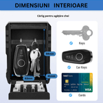 Casa si Gradina - Mobilier - Organizare si depozitare - Cutii depozitare - Cutie metalica cu cifru pentru depozitare chei, waterproof, Caseta exterioara impermeabila, rezistenta aliaj de aluminiu - Infinity.ro