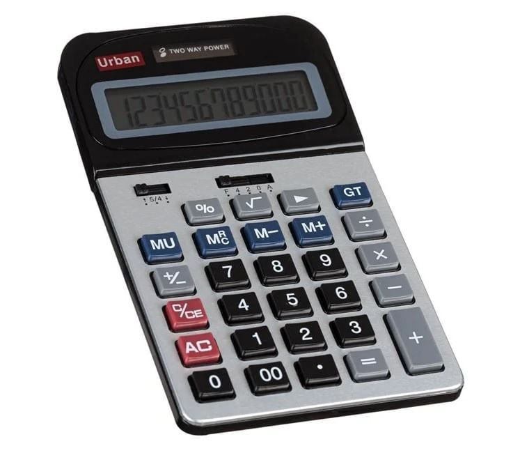 Calculator 12 Cifre, Virgula Zecimala Flotanta, 1 baterie inclusa, argintiu