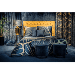 Casa si Gradina - Textile si covoare - Perdele si draperii - Draperii - Draperie MUSA 2 din catifea fina cu model floral, 140 x 250 cm, bej, bleumarin - Infinity.ro