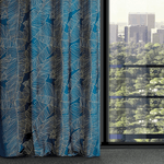 Casa si Gradina - Textile si covoare - Perdele si draperii - Draperii - Draperie MUSA 2 din catifea fina cu model floral, 140 x 250 cm, bej, bleumarin - Infinity.ro