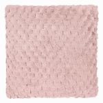 Casa si Gradina - Textile si covoare - Perne si pilote - Perne decorative - Perna decorativa, pentru canapea sau pat, aspect de blanita cu model reliefat in dungi, 60x60 cm, roz - Infinity.ro