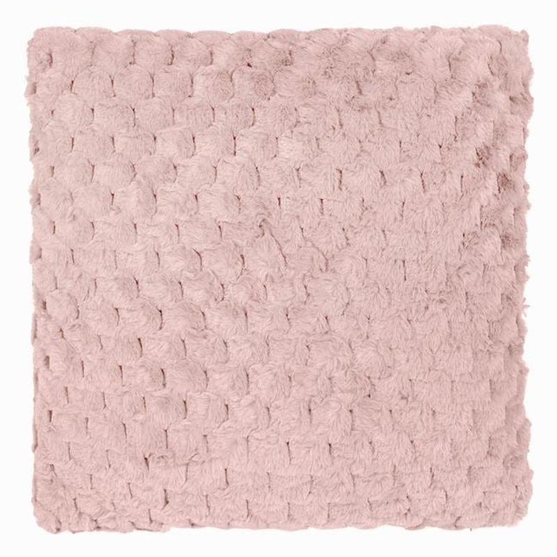Casa si Gradina - Textile si covoare - Perne si pilote - Perne decorative - Perna decorativa, pentru canapea sau pat, aspect de blanita cu model reliefat in dungi, 60x60 cm, roz - Infinity.ro