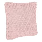 Casa si Gradina - Textile si covoare - Perne si pilote - Perne decorative - Perna decorativa, pentru canapea sau pat, aspect de blanita cu model reliefat in dungi, 60x60 cm, roz - Infinity.ro