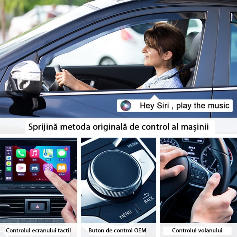 Auto si Moto - Electronice auto - Accesorii electronice auto - Adaptor Wireless Techstar® CTHT-020-2 Pentru Apple CarPlay Si iPhone iOS 10+, Dongle USB-Type C , WiFi 5G, Bluetooth - Infinity.ro
