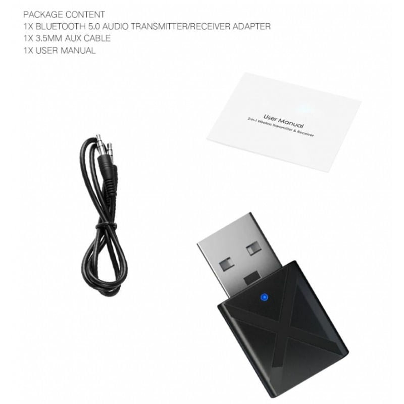 Auto si Moto - Electronice auto - Accesorii electronice auto - Adaptor Transmitator si Receptor Audio Techstar® Mini, Bluetooth 5.0 si 3.5mm Aux, Stereo, Wireless, pentru Auto sau TV - Infinity.ro