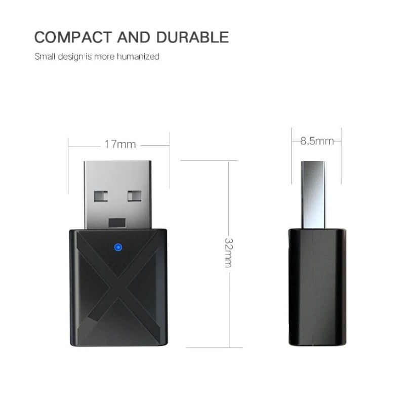 Auto si Moto - Electronice auto - Accesorii electronice auto - Adaptor Transmitator si Receptor Audio Techstar® Mini, Bluetooth 5.0 si 3.5mm Aux, Stereo, Wireless, pentru Auto sau TV - Infinity.ro
