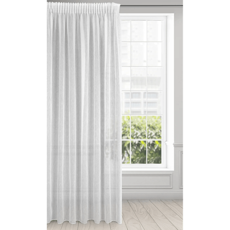 Casa si Gradina - Textile si covoare - Perdele si draperii - Perdele - Perdea ADEL cu tesatura de plasa fina, model orizontal, alb,140 x 270 cm - Infinity.ro