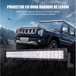 Casa si Gradina - Corpuri si surse de iluminat - Iluminat comercial si industrial - Proiectoare si lampi de lucru - Bara proiectoare LED Auto Offroad Techstar® PNB2, 72W, 12V-24V, 6000 K, 5280 Lumeni, IP 67, 36 cm, Flood Beam 60° cu - Infinity.ro