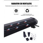 Casa si Gradina - Corpuri si surse de iluminat - Iluminat comercial si industrial - Proiectoare si lampi de lucru - Bara proiectoare LED Auto Offroad Techstar® PNB2, 72W, 12V-24V, 6000 K, 5280 Lumeni, IP 67, 36 cm, Flood Beam 60° cu - Infinity.ro