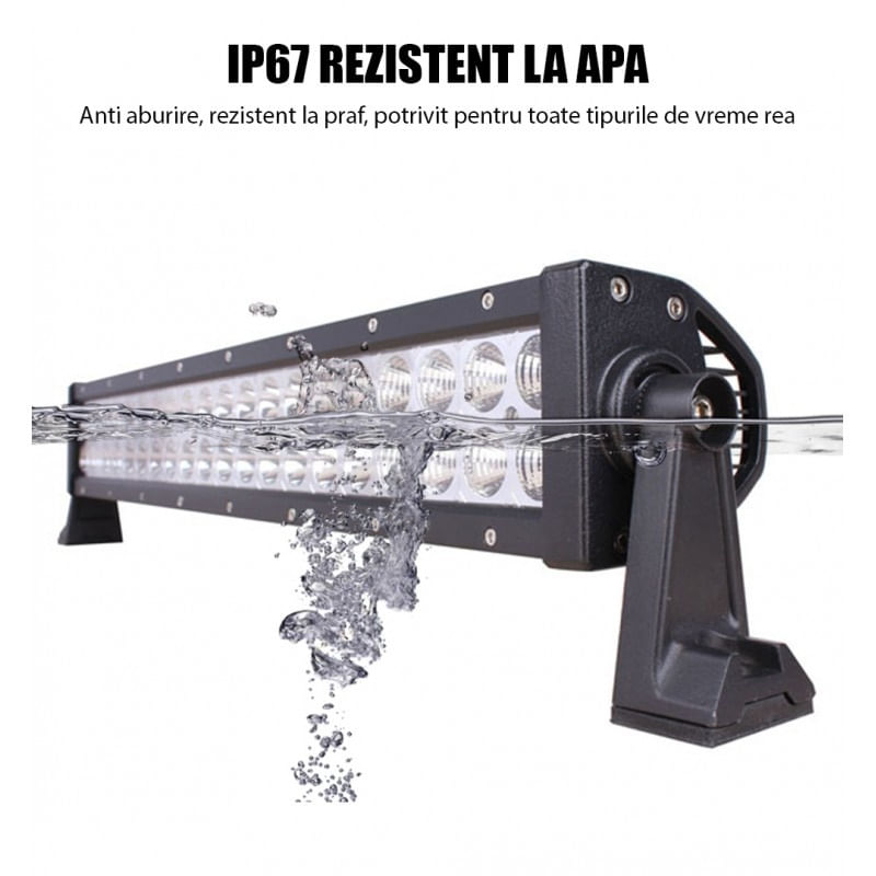 Casa si Gradina - Corpuri si surse de iluminat - Iluminat comercial si industrial - Proiectoare si lampi de lucru - Bara proiectoare LED Auto Offroad Techstar® PNB2, 72W, 12V-24V, 6000 K, 5280 Lumeni, IP 67, 36 cm, Flood Beam 60° cu - Infinity.ro