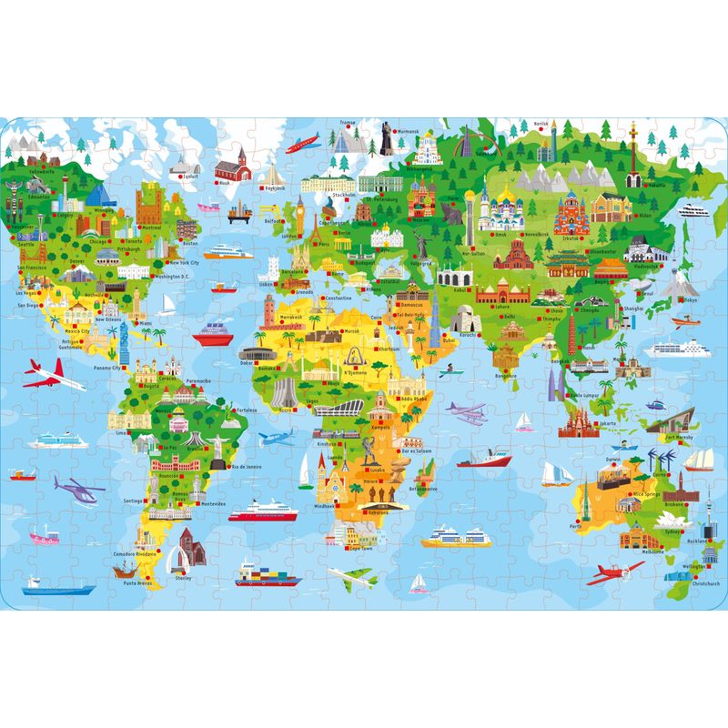 Jucarii, Copii si Bebe - Jucarii si jocuri - Jocuri si puzzle - Puzzle - Set Puzzle 300 piese si Carte - Cities of the World - Infinity.ro
